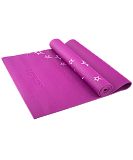 Коврик для йоги FM-102 PVC 173x61x0,3 см, с рисунком, фиолетовый
