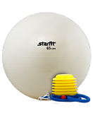 Мяч гимнастический GB-102 с насосом (65 см, белый, антивзрыв)