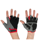 Перчатки для фитнеса SU-117, черные/серые/красные р.L