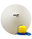 Мяч гимнастический GB-102 с насосом (75 см, белый, антивзрыв)