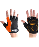 Перчатки для фитнеса SU-108, оранжевые/черные р.M