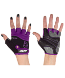 Перчатки для фитнеса SU-113, черные/фиолетовые/серые р.XS